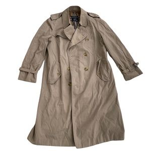 Vintage Burberry Khaki Long Trench Coat